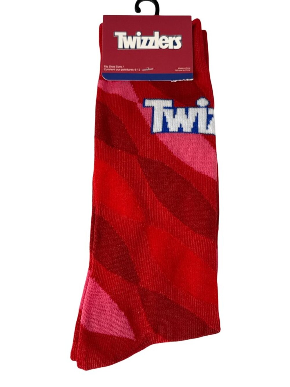 Twizzlers Crew Socks Mens 6-12 Red Candy Graphic Novelty Gift NWT